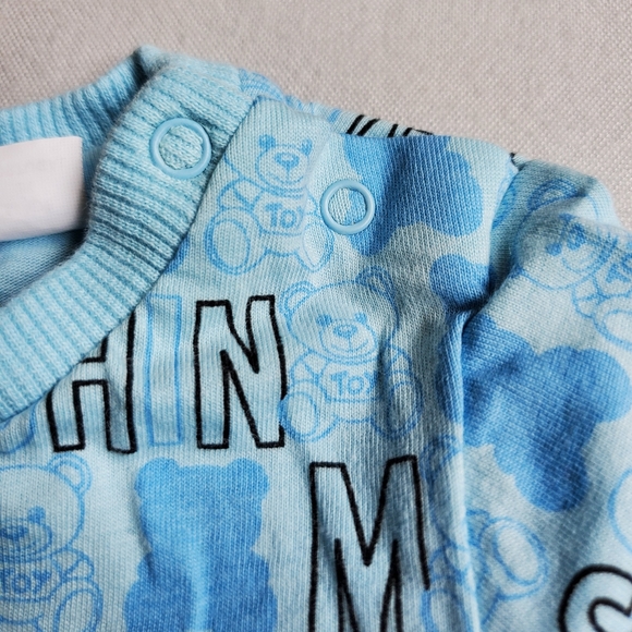 NWT$200 Moschino Baby Boys Blue Logo Romper Sz 1-3 Month - Picture 7 of 11